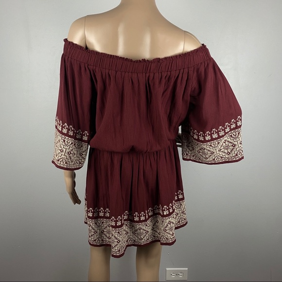 TULAROSA REVOLVE OFF-THE-SHOULDER EMBROIDERED MINI DRESS - Picture 8 of 9